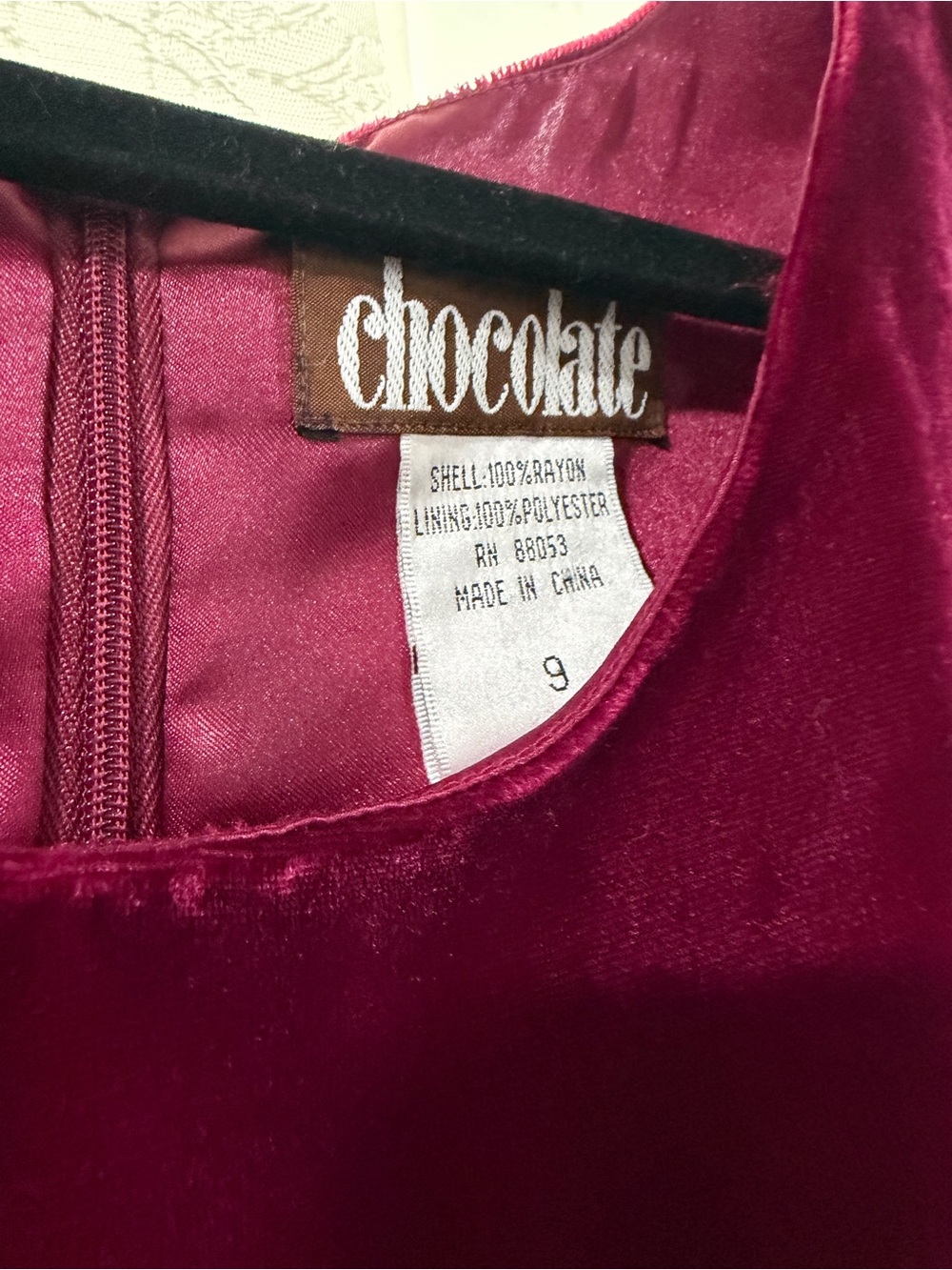 Chocolate Fuchsia Velvet Dress